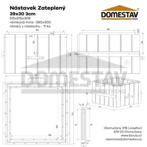 Nástavek zateplený 39x30 - 3cm