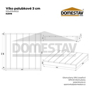 Víko palubkové venkovní - 3cm