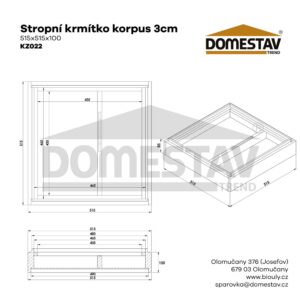Stropní krmítko korpus - 3cm